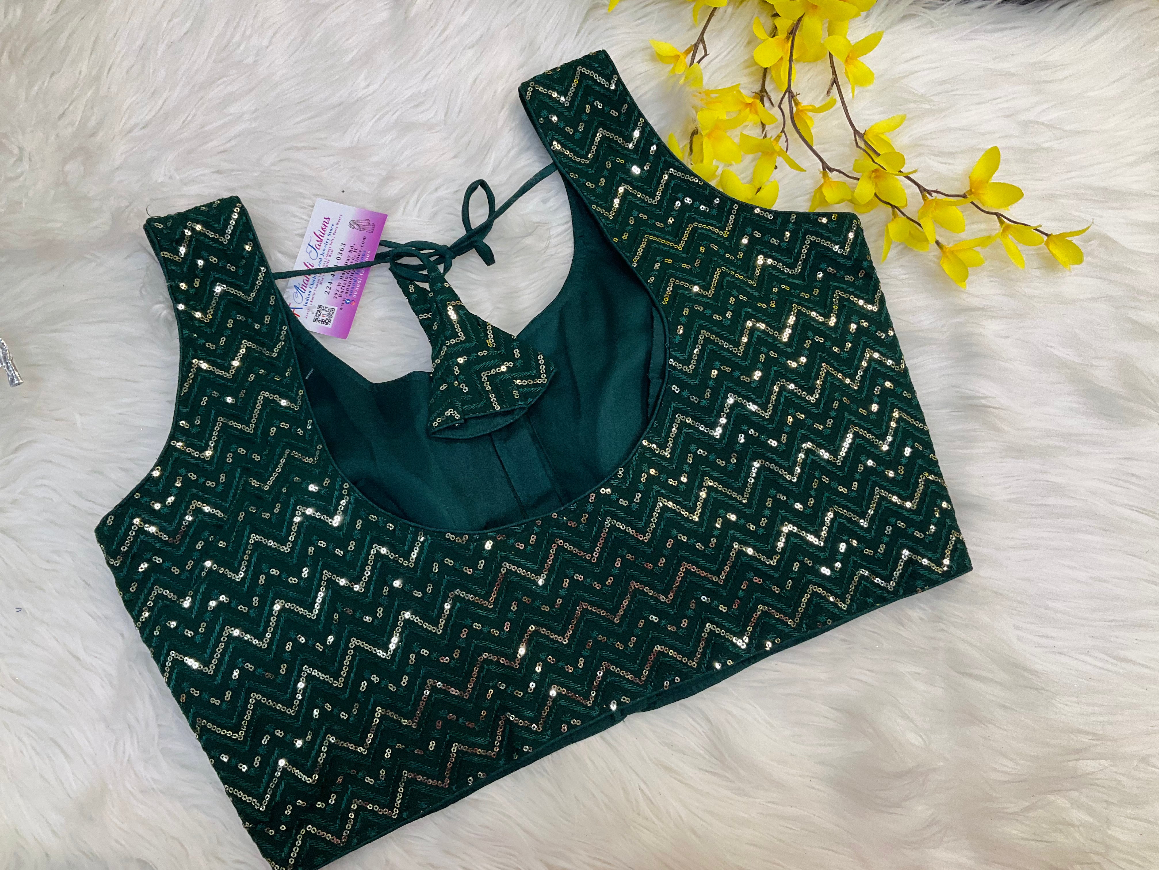 Front opening Green Blouse - Size 42