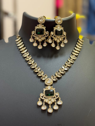 Kundan Necklace set with Emerald Stone