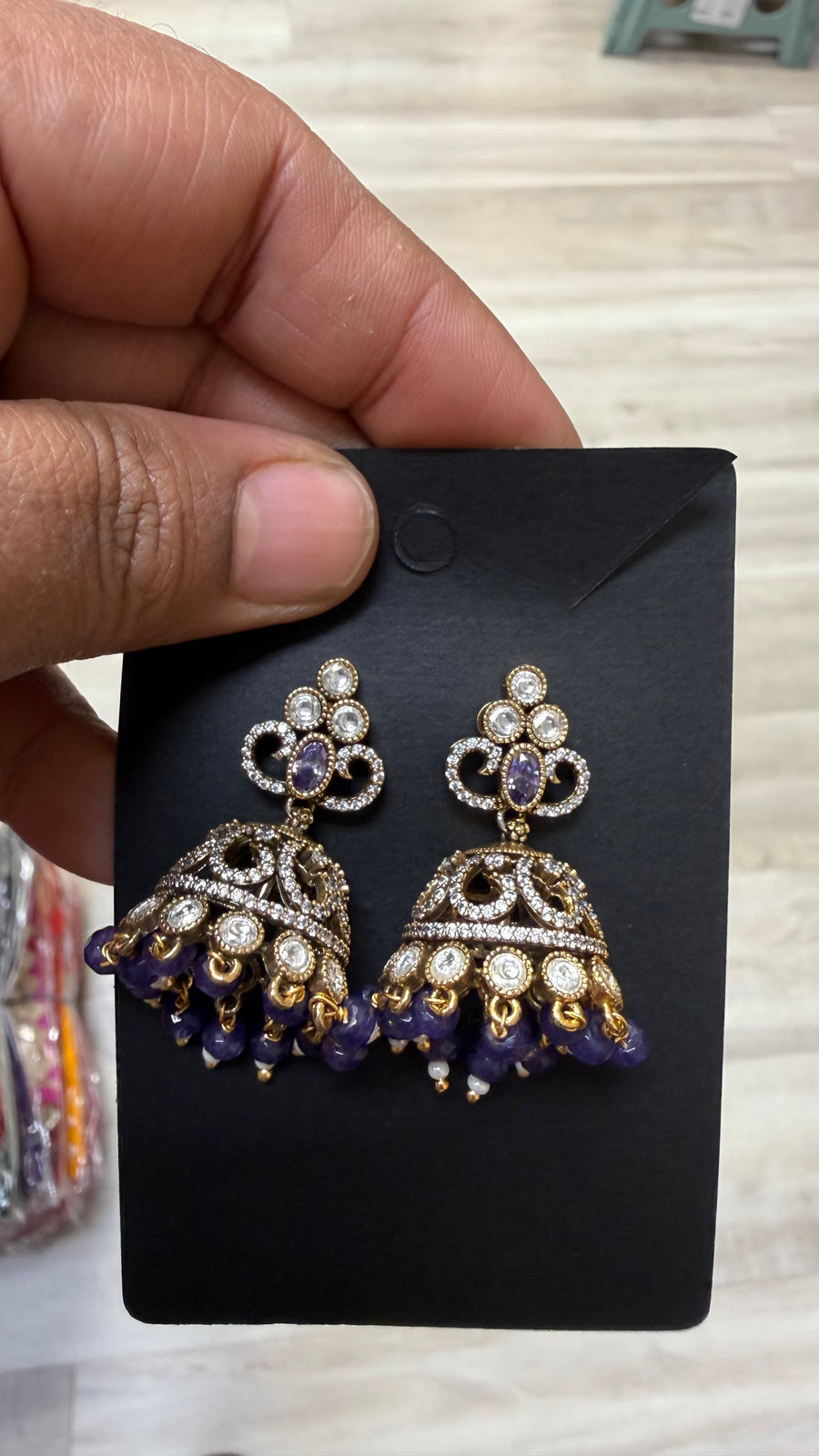 Purple jhumkas