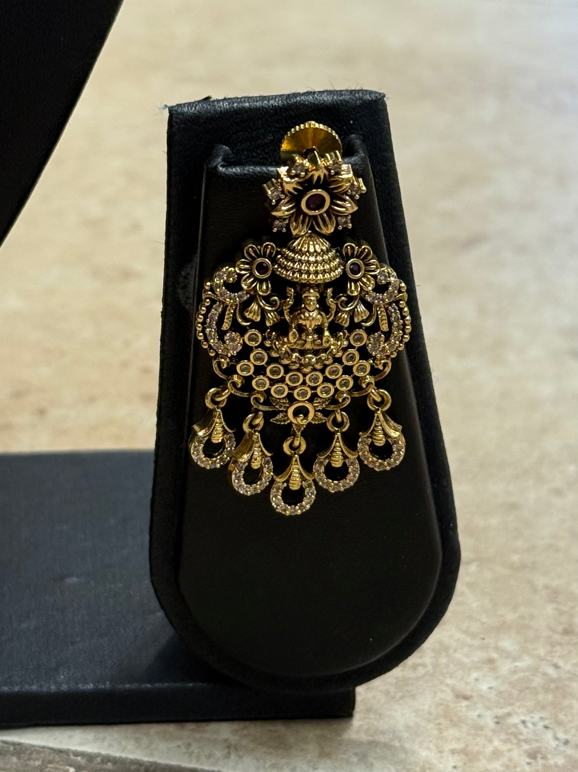 Antique Finish - Lakshmi Design Long Haram necklace set