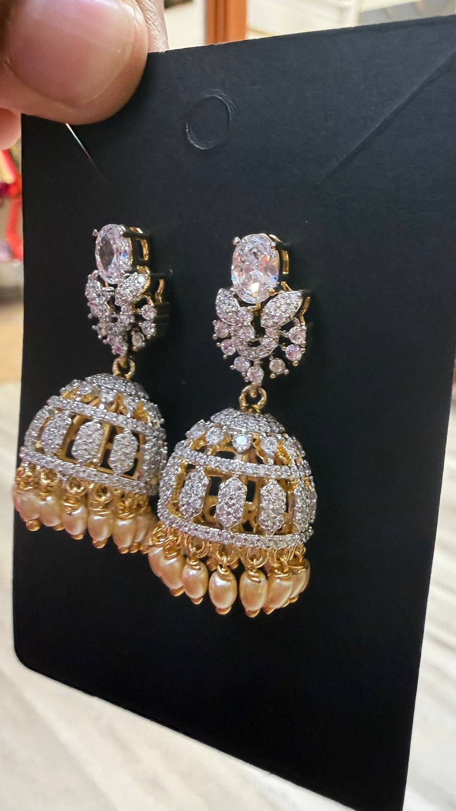 CZ Jhumkas/Earrings