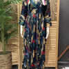 Navy Blue Chiffon Party Wear Kurti Set - Patterned Design
