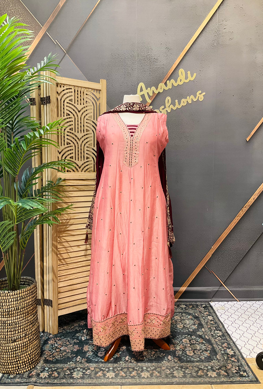 Plus Size Pink Long Dress
