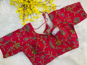 Natural Crepe Kalamkari Work Blouse
