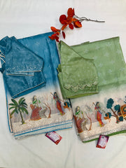Light Weight Party wear saree with Stitched blouse