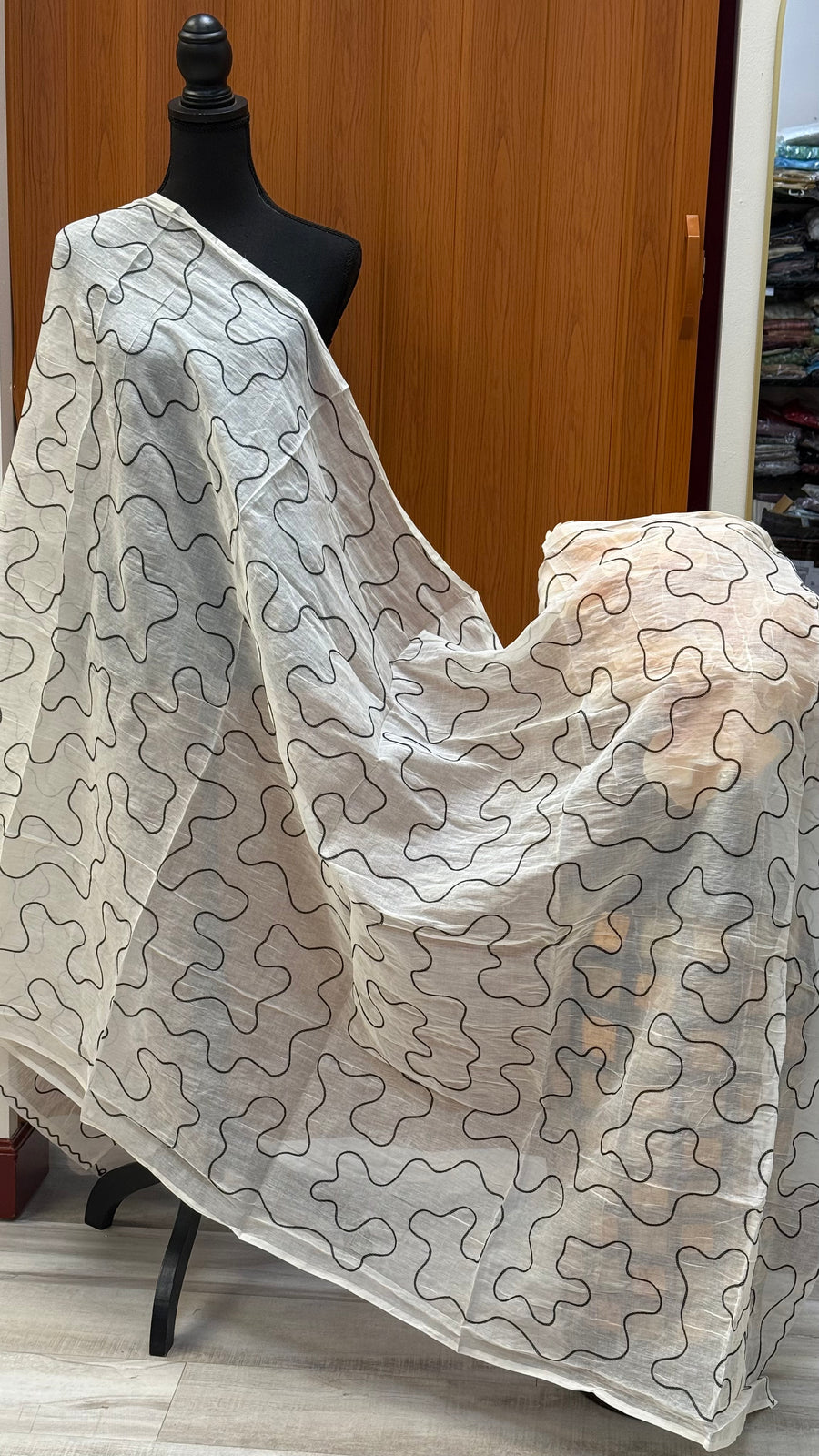 Half white Kadhi Cotton dupatta