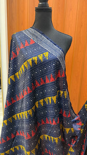 Navy Blue color Crape Silk Dupatta