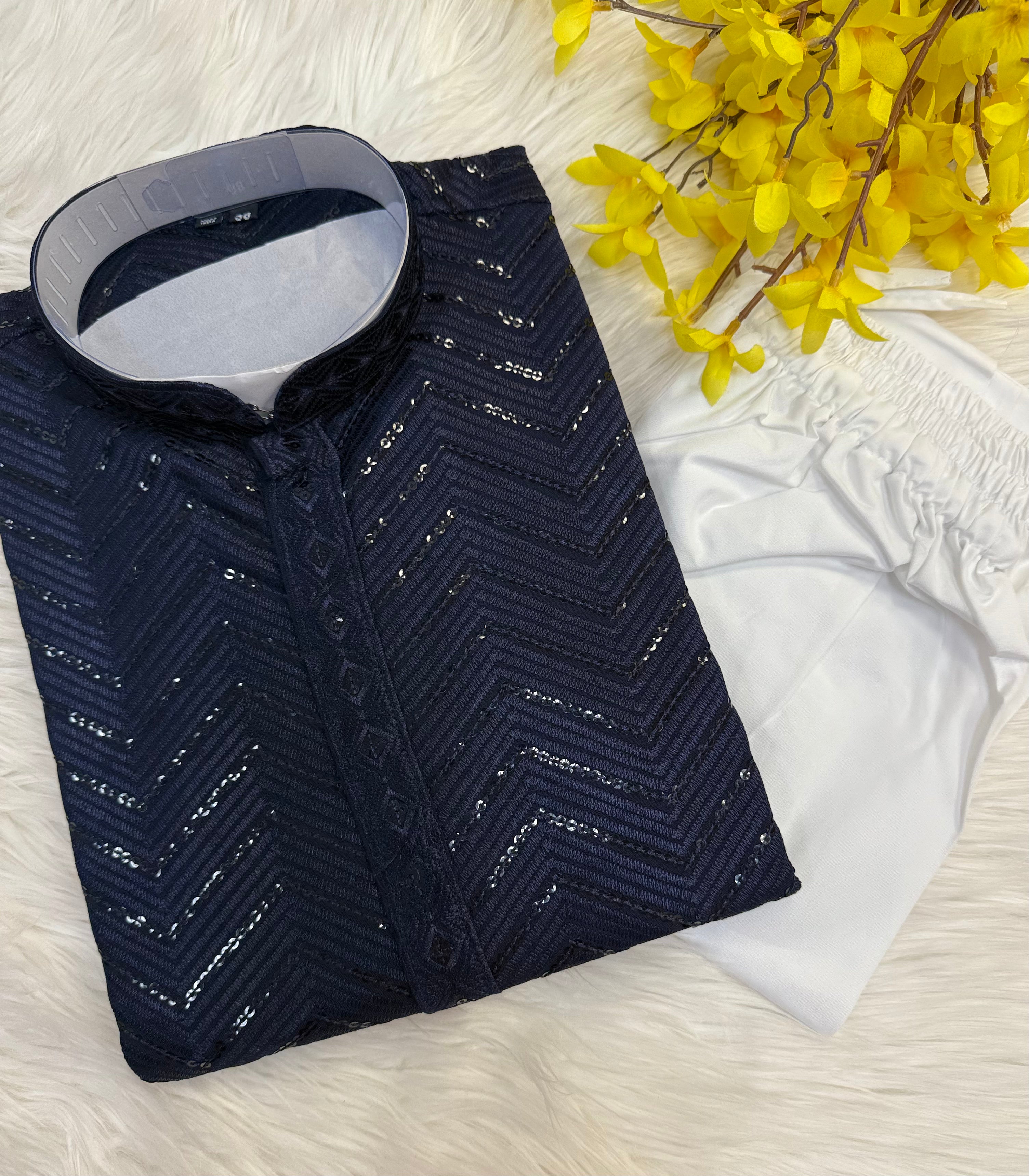 Navy Blue Sequence Kurta set