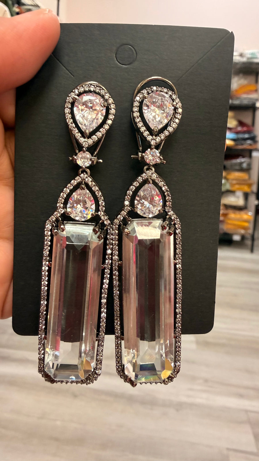 Black Finish Statement Earrings - Jewelry - Earrings - Anandi Fashions