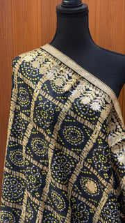 Black Bandhini Silk Dupatta