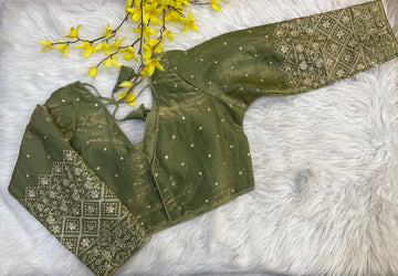 Size 38-Green Full Sleeves Jimmy Choo Blouse