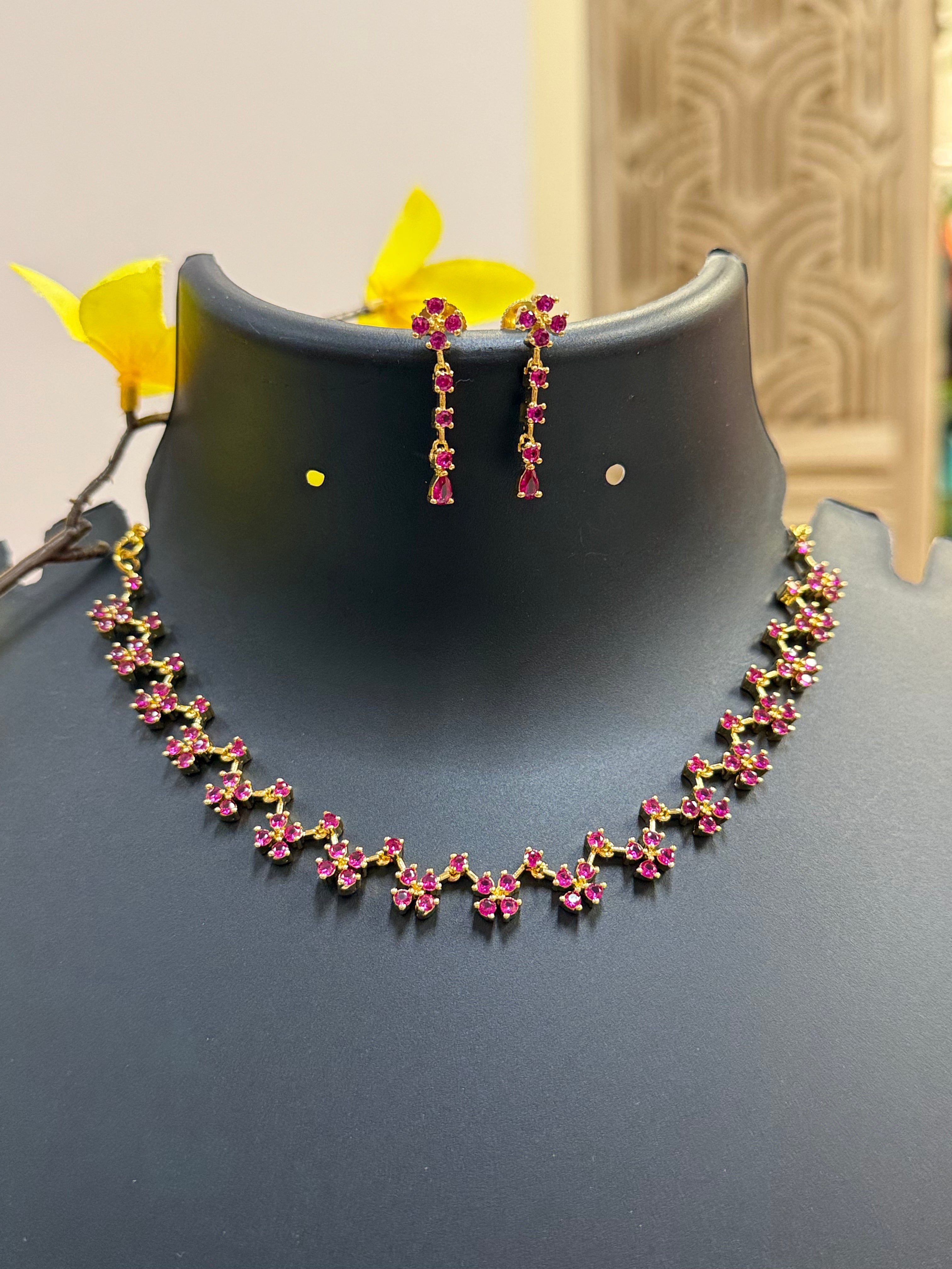 Cute Ruby Necklace set