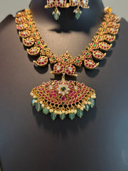 Mango Design Jadau Kundan Necklace Set 2-Color Reversible