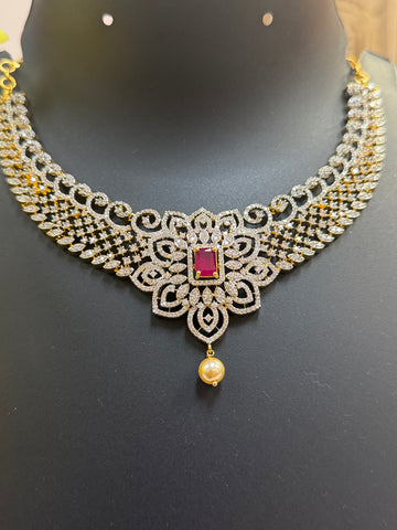 CZ Necklace set with Changeable stones