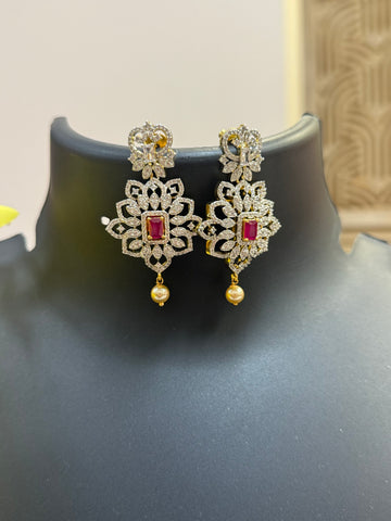 CZ Necklace set with Changeable stones