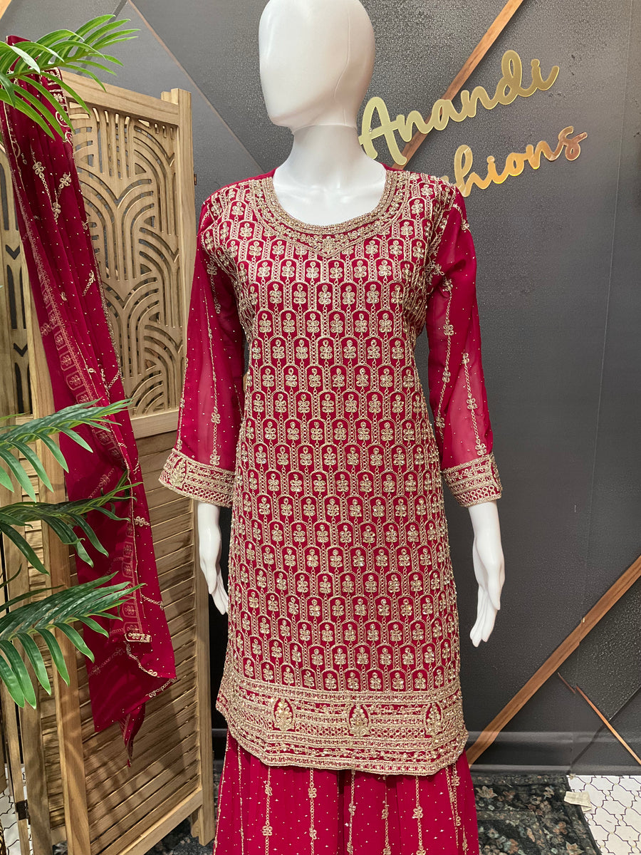 Pink Party Wear Sharara set