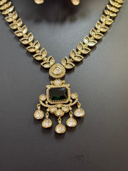 Kundan Necklace Set with Emerald Stone