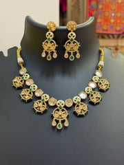 Kundan Necklace set with Emeralds