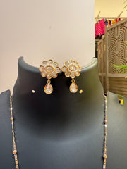 Chain With Flower Style Kundan Pendantset
