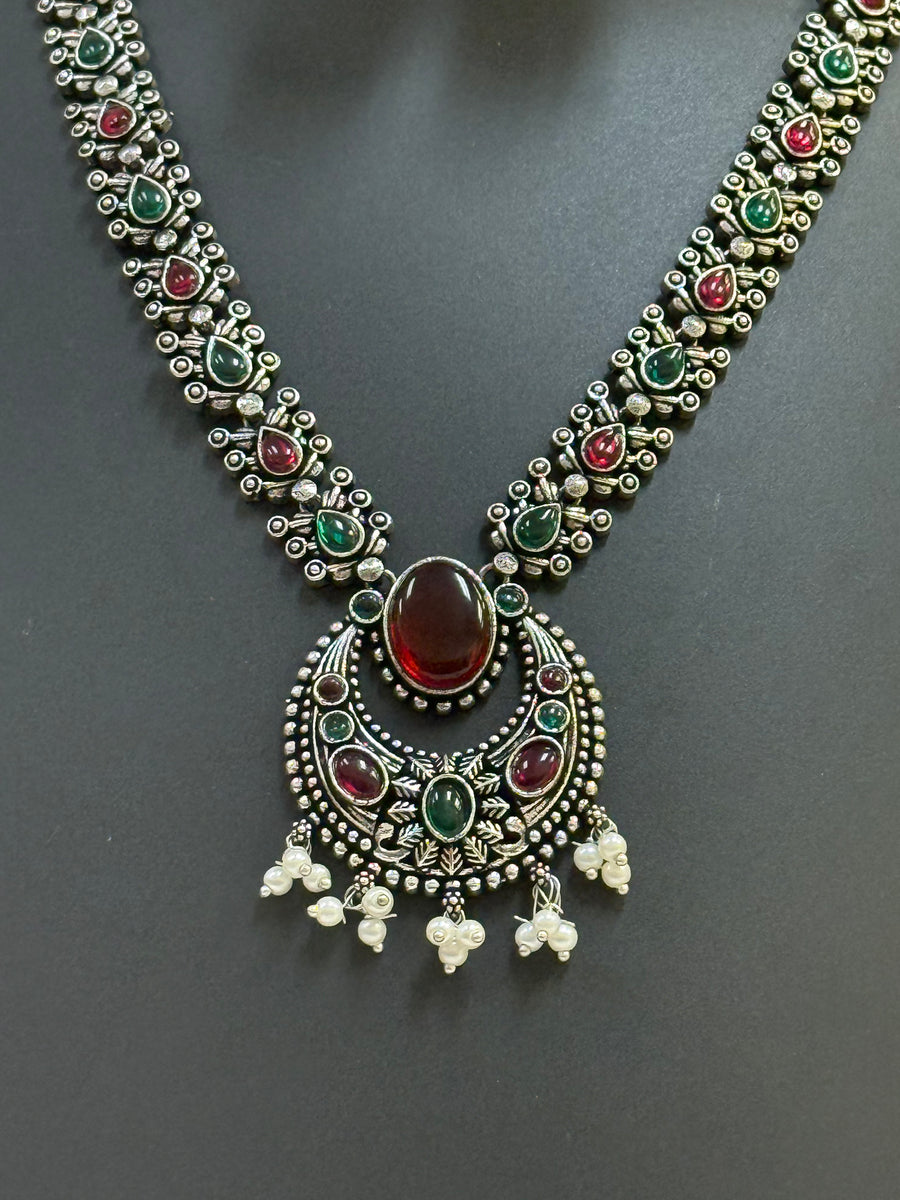 German Silver Multicolor Necklace set