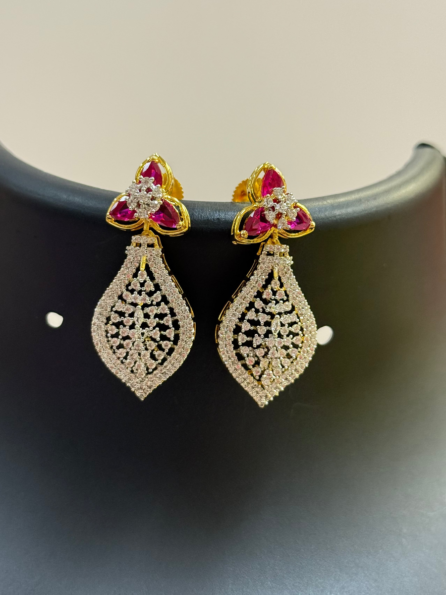 Unique Design CZ Party Wear Necklace set