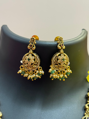 Antique Finish CZ Necklace set with Pendant