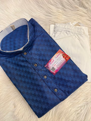 Blue Checks Mens kurta set