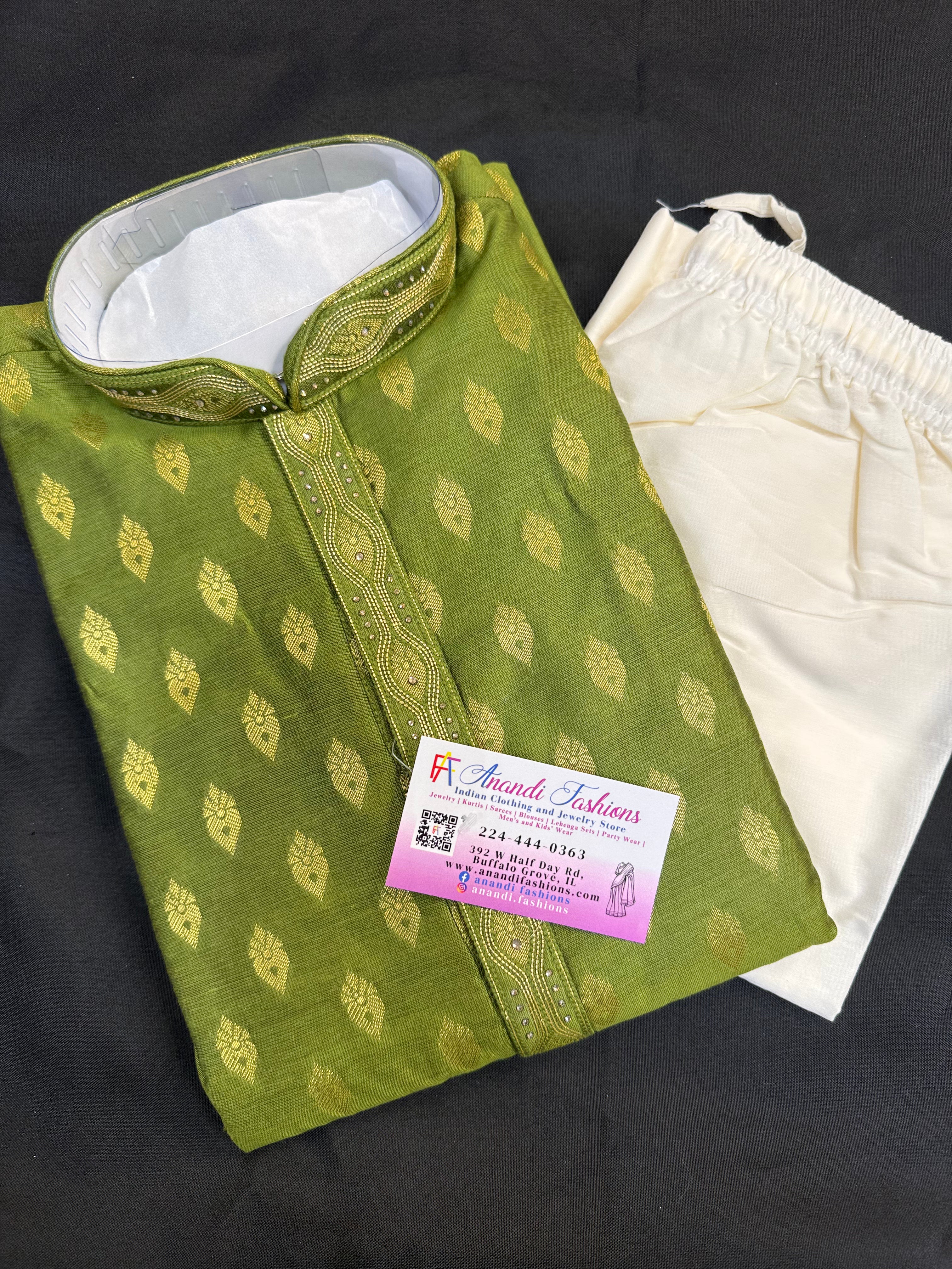 Premium Quality- Green Color Men’s Wear Kurta Pajama Set