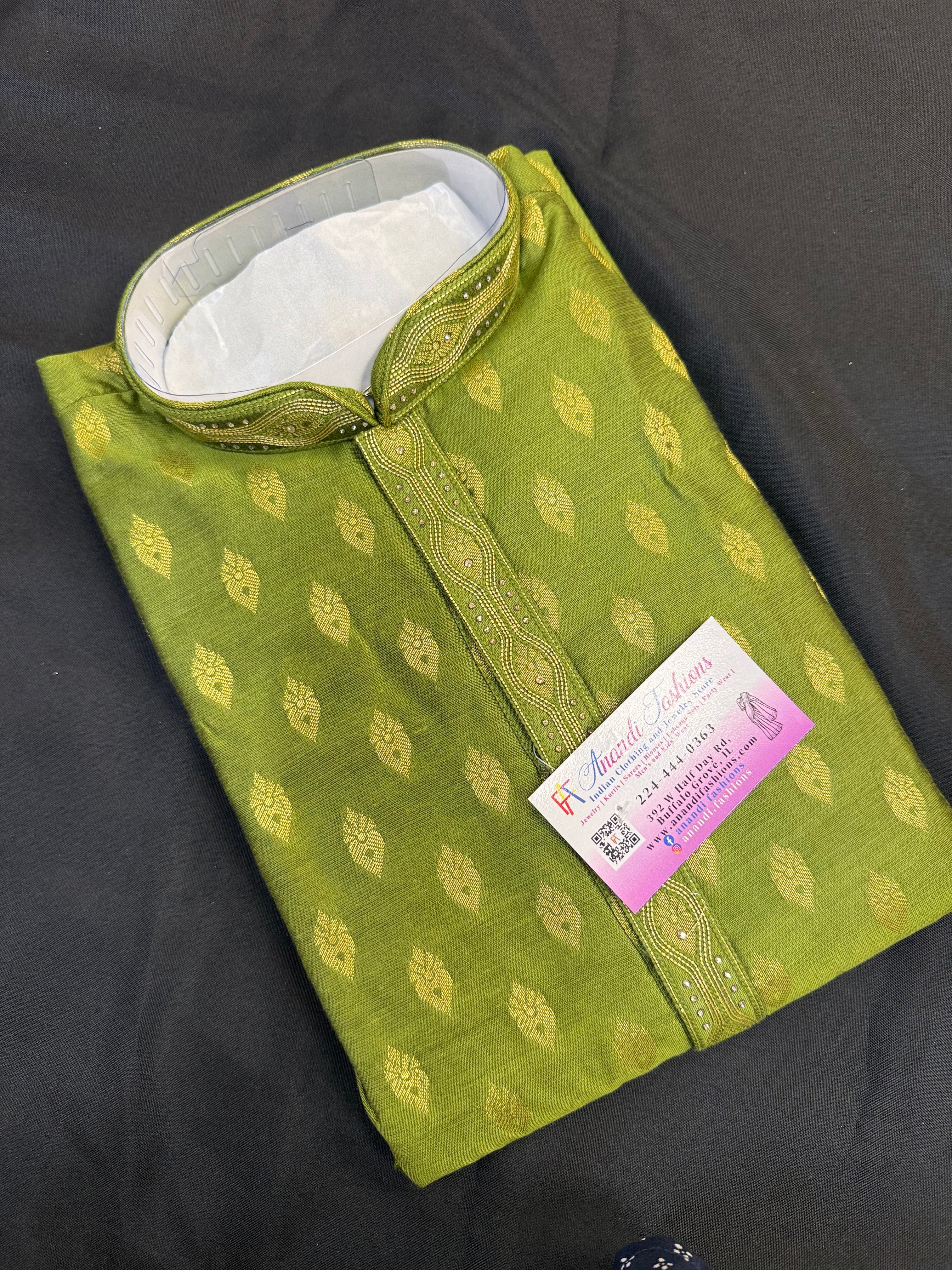 Premium Quality- Green Color Men’s Wear Kurta Pajama Set