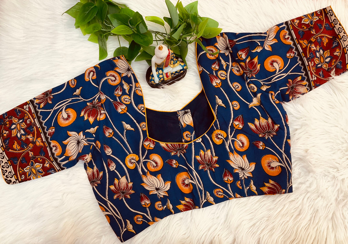 Size 40- Blue Kalamkari Blouse