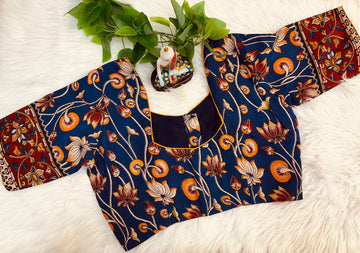Size 40- Blue Kalamkari Blouse