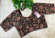 Black Cotton Kalamkari Blouse