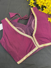 Plain Blouses with Gold Border- Size 38