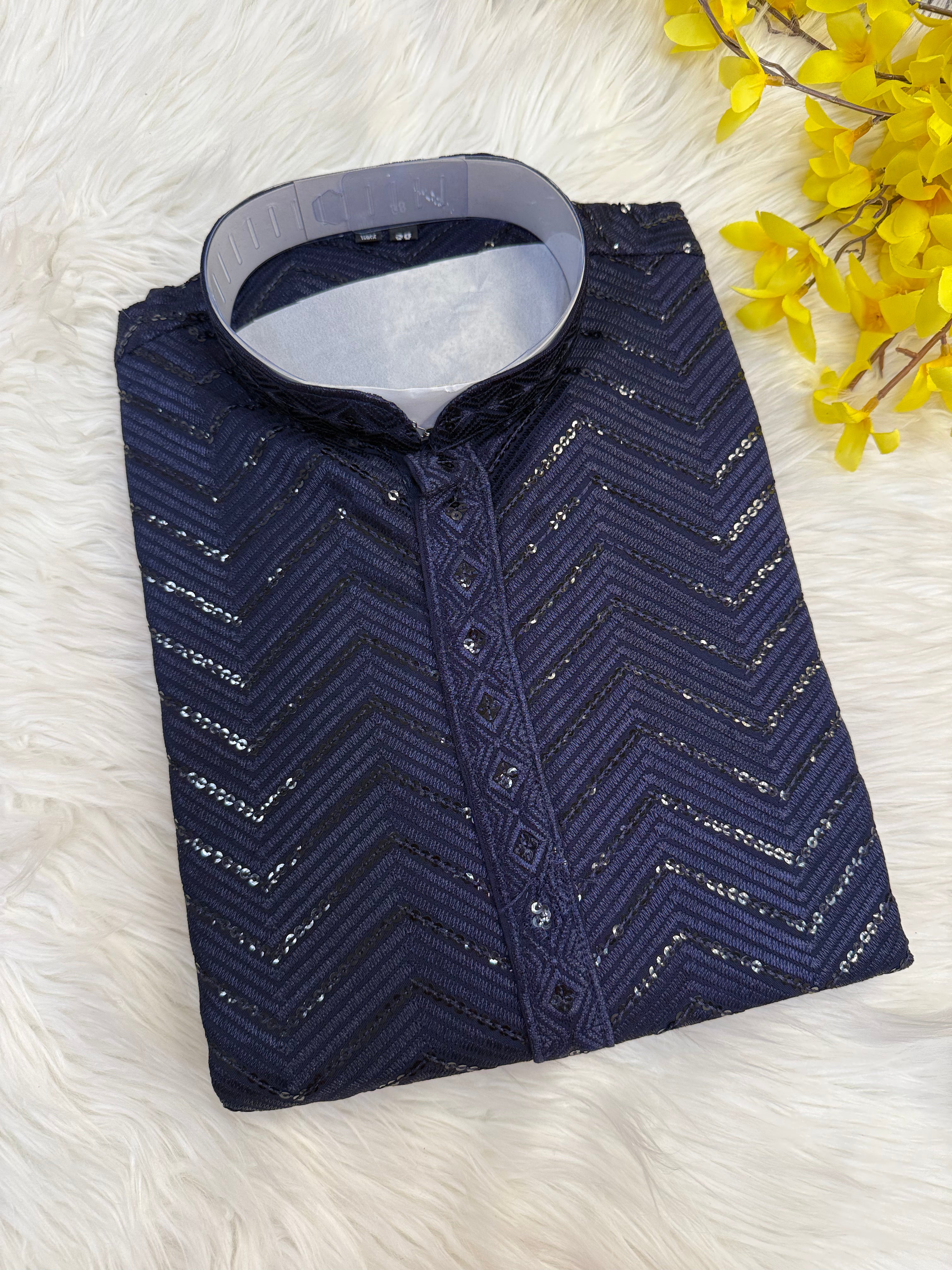 Navy Blue Sequence Kurta set
