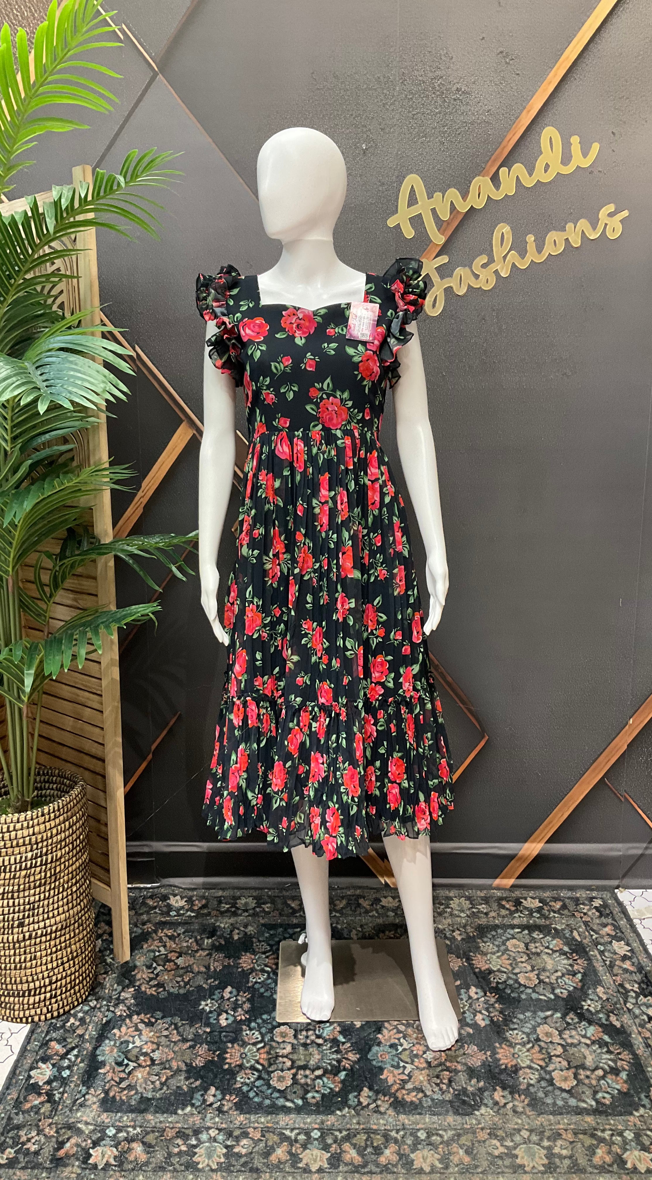 Black Designer Gown - Elegant Indian Anarkali Ethnic Frock