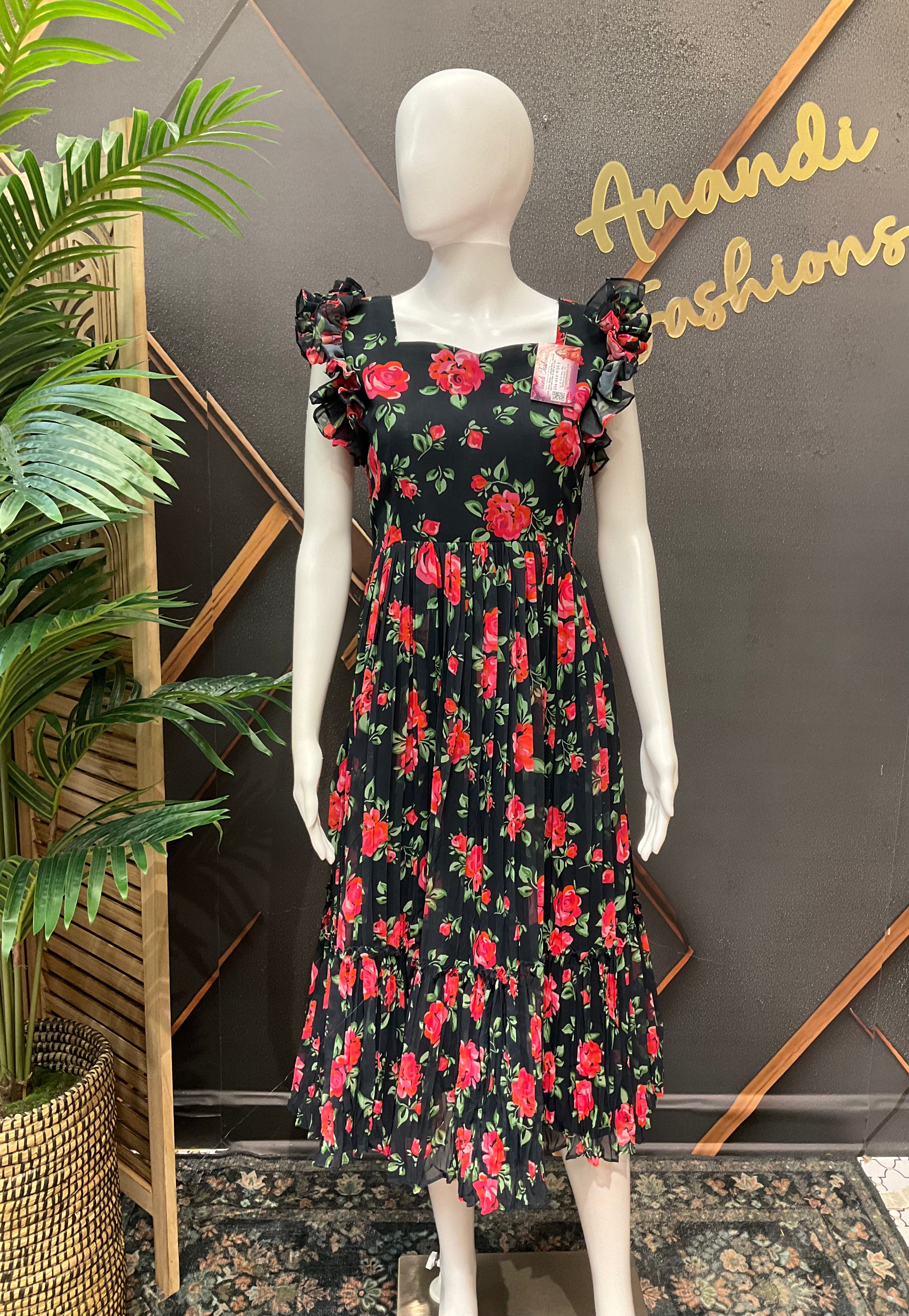 Black Designer Gown - Elegant Indian Anarkali Ethnic Frock