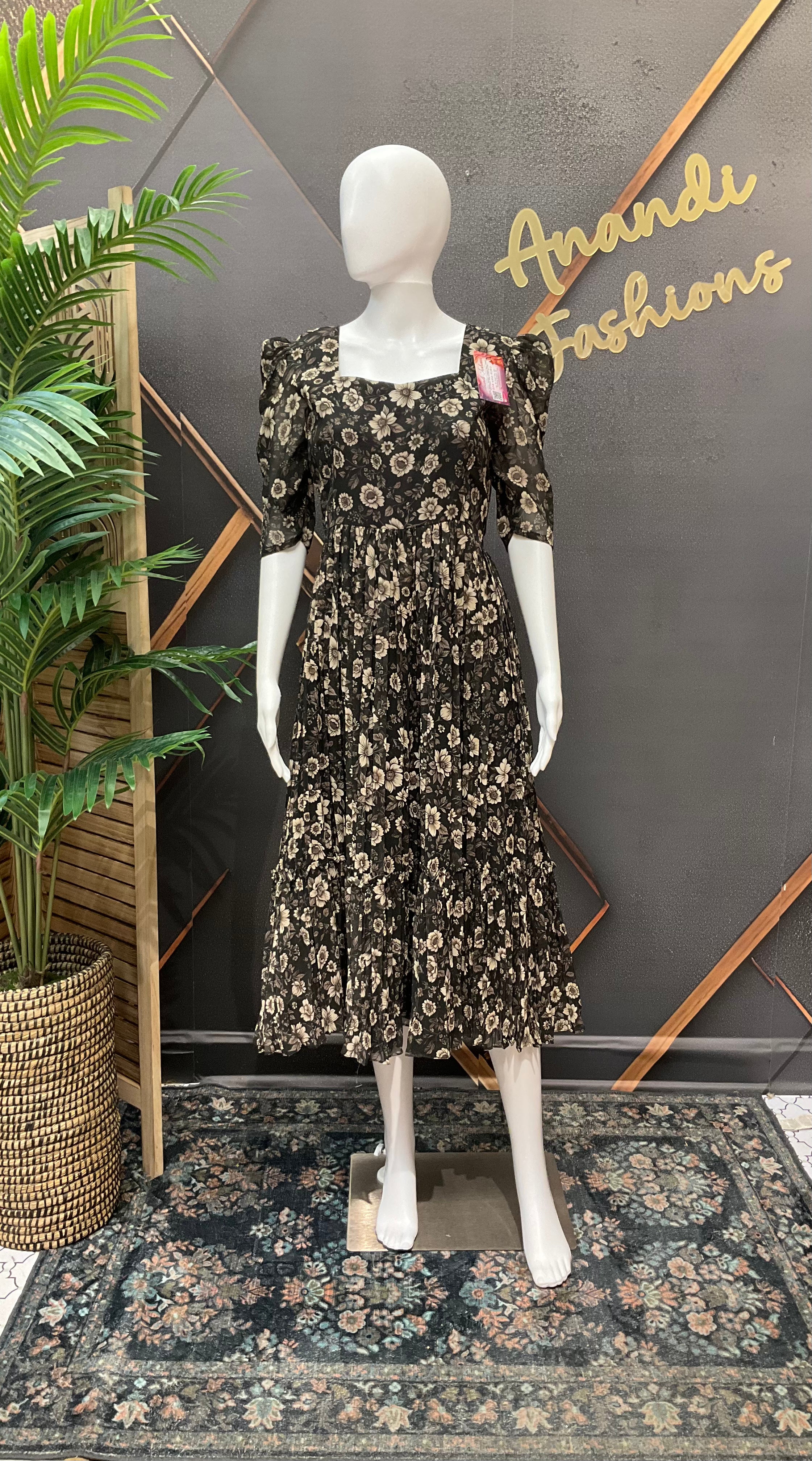 Black Designer Gown - Elegant Indian Anarkali Ethnic Frock