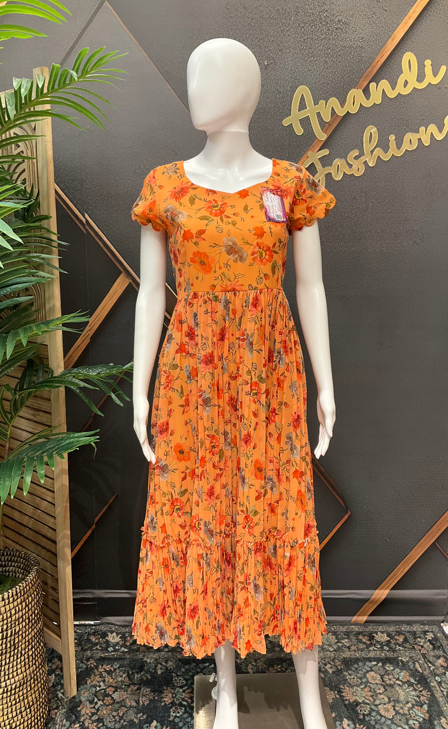 Orange Designer Gown - Fits 38-44