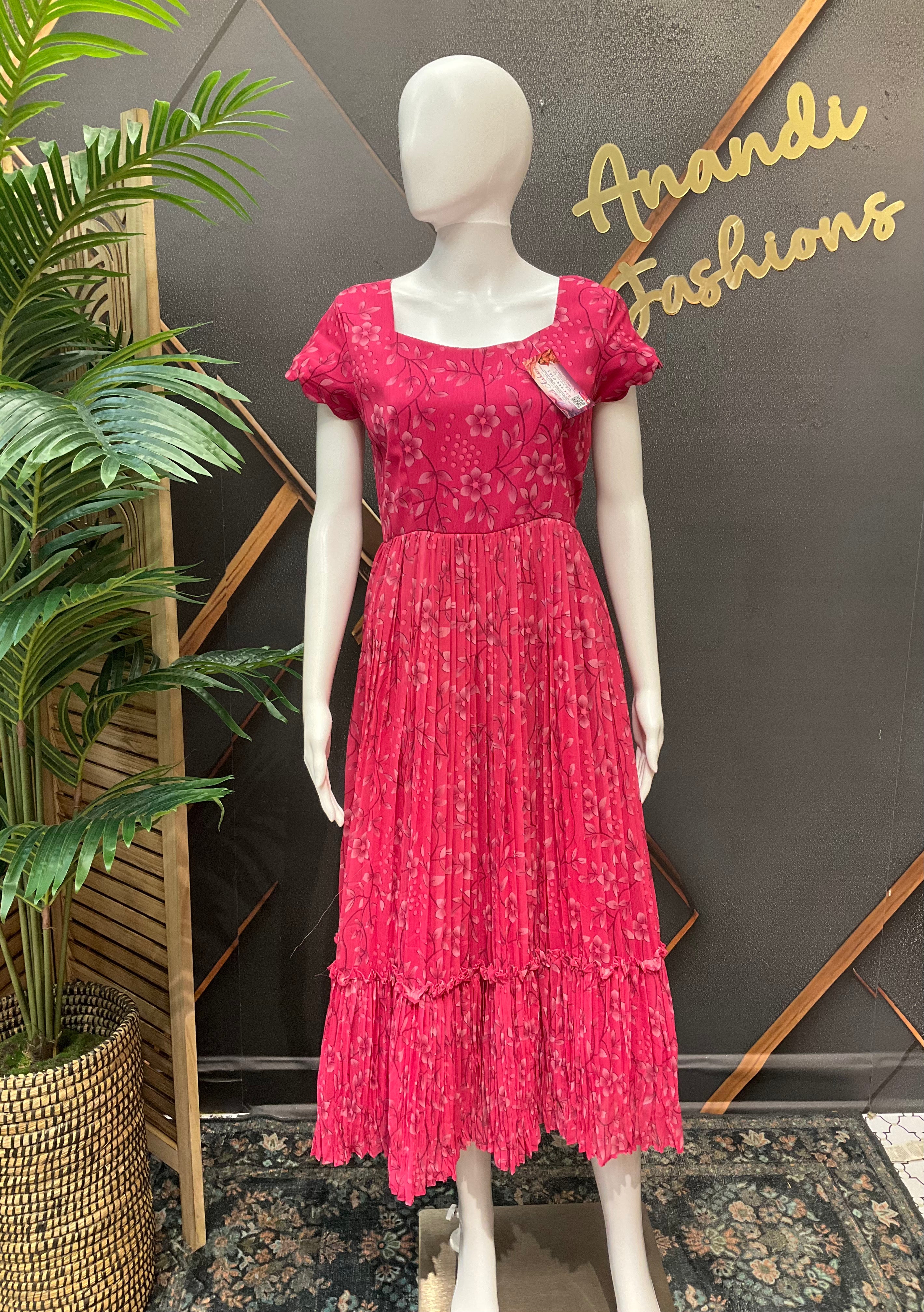Pink Designer Gown - Elegant Indian Anarkali Ethnic Frock