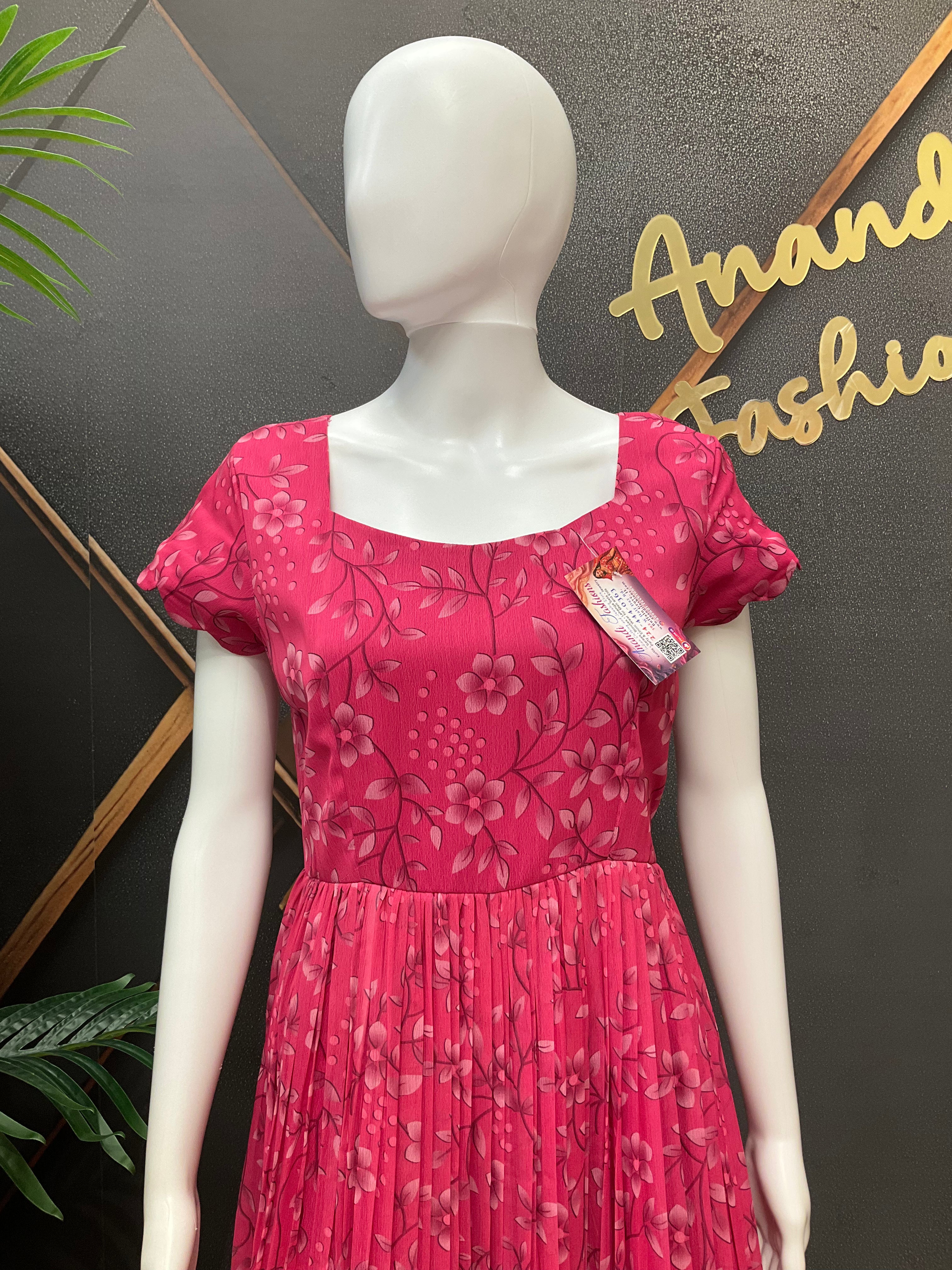 Pink Designer Gown - Elegant Indian Anarkali Ethnic Frock