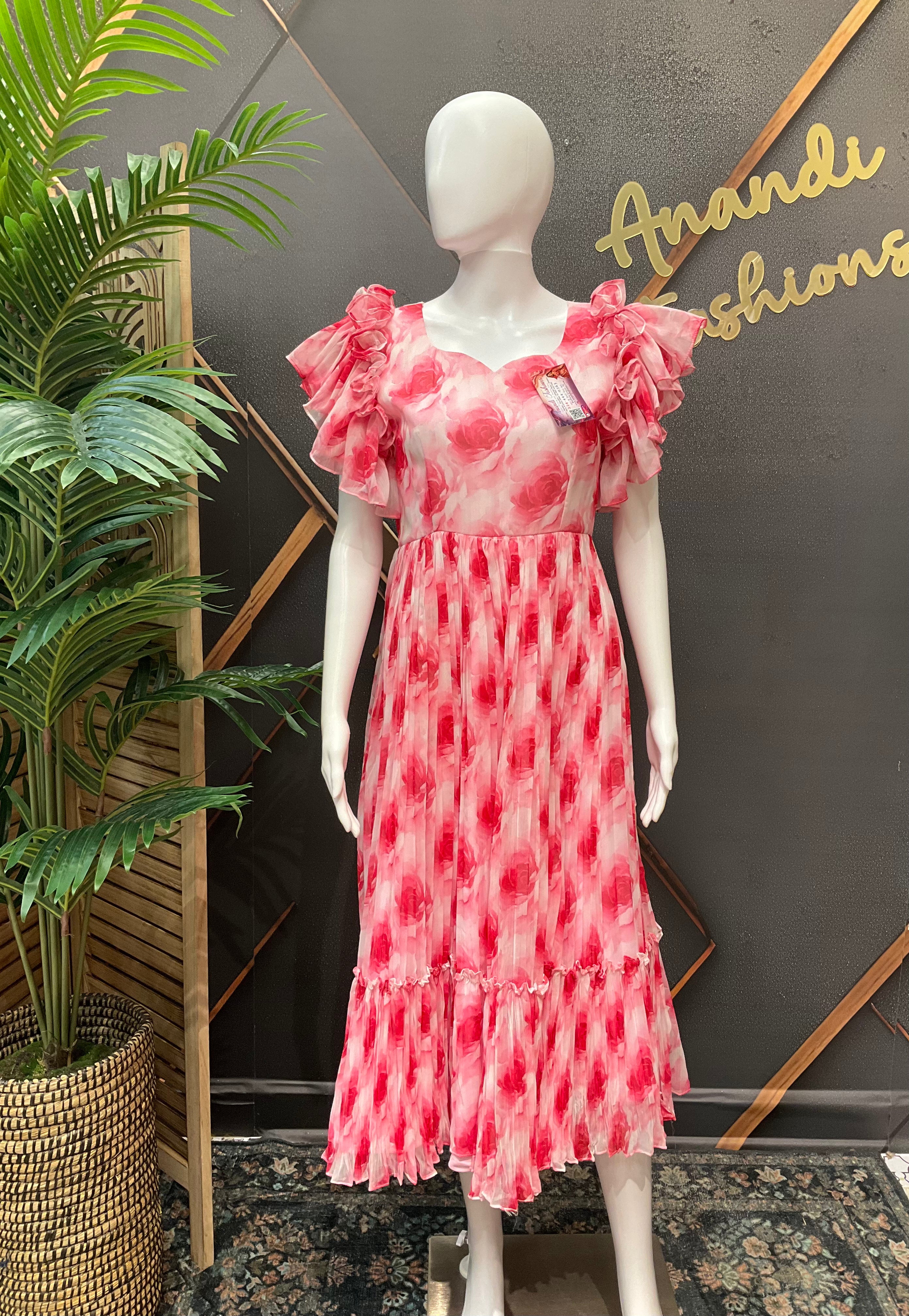 Pink Designer Gown - Elegant Indian Anarkali Ethnic Frock