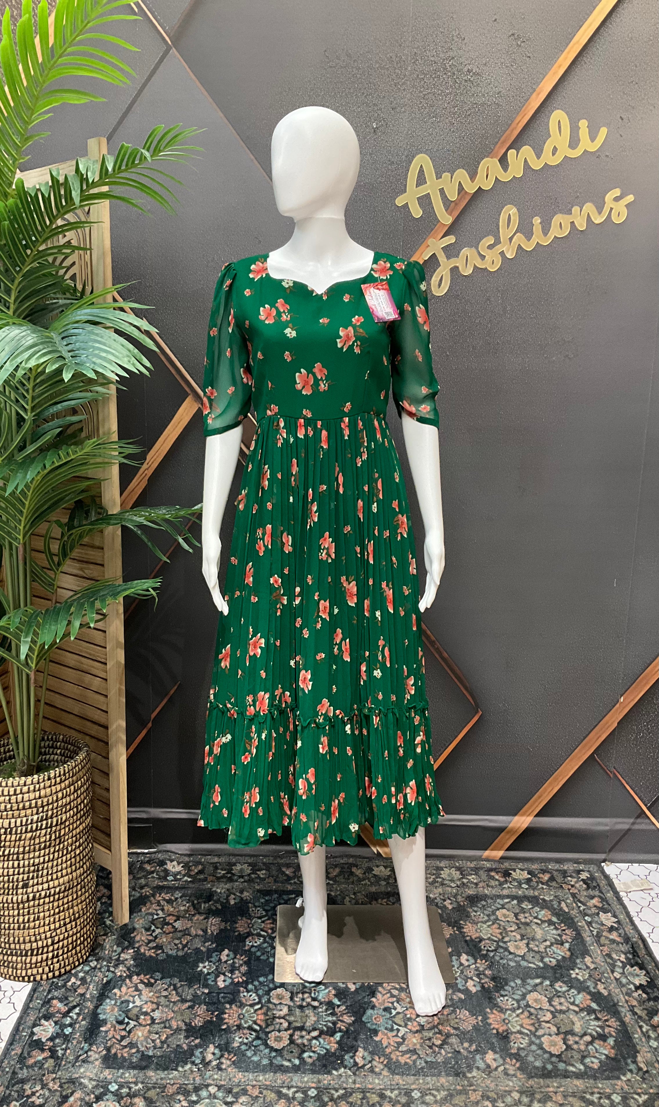 Teal Green Designer Gown - Premium Indian Anarkali Ethnic Frock