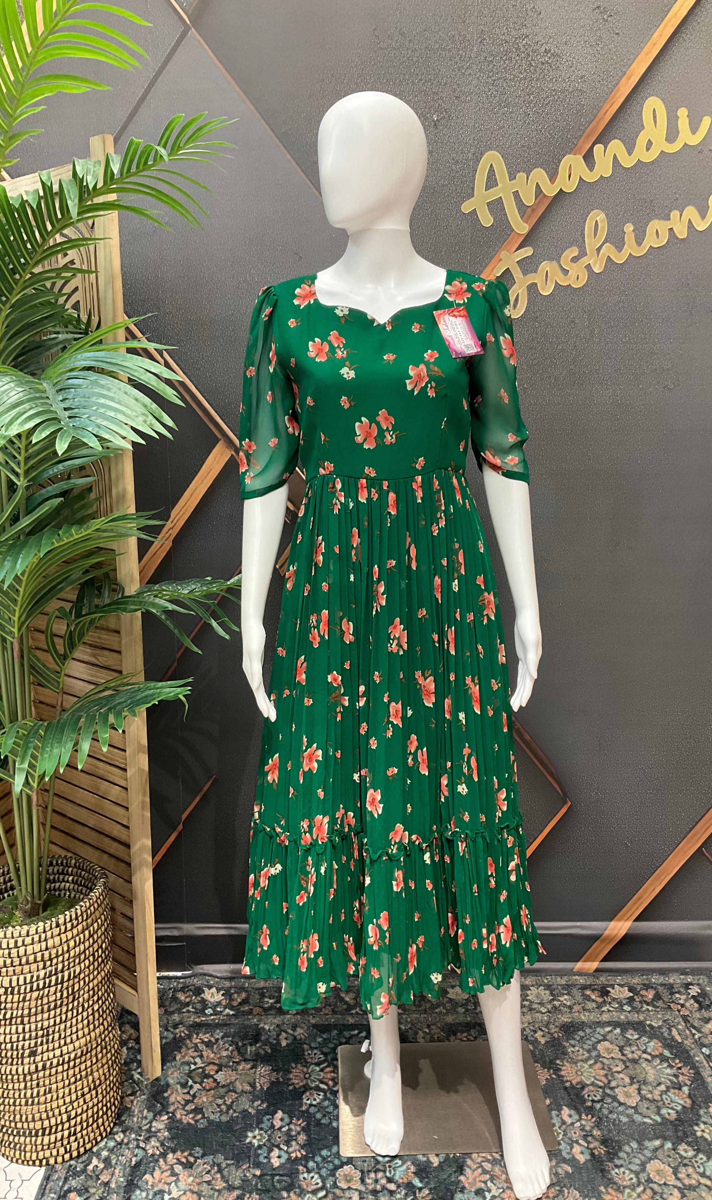 Teal Green Designer Gown - Premium Indian Anarkali Ethnic Frock