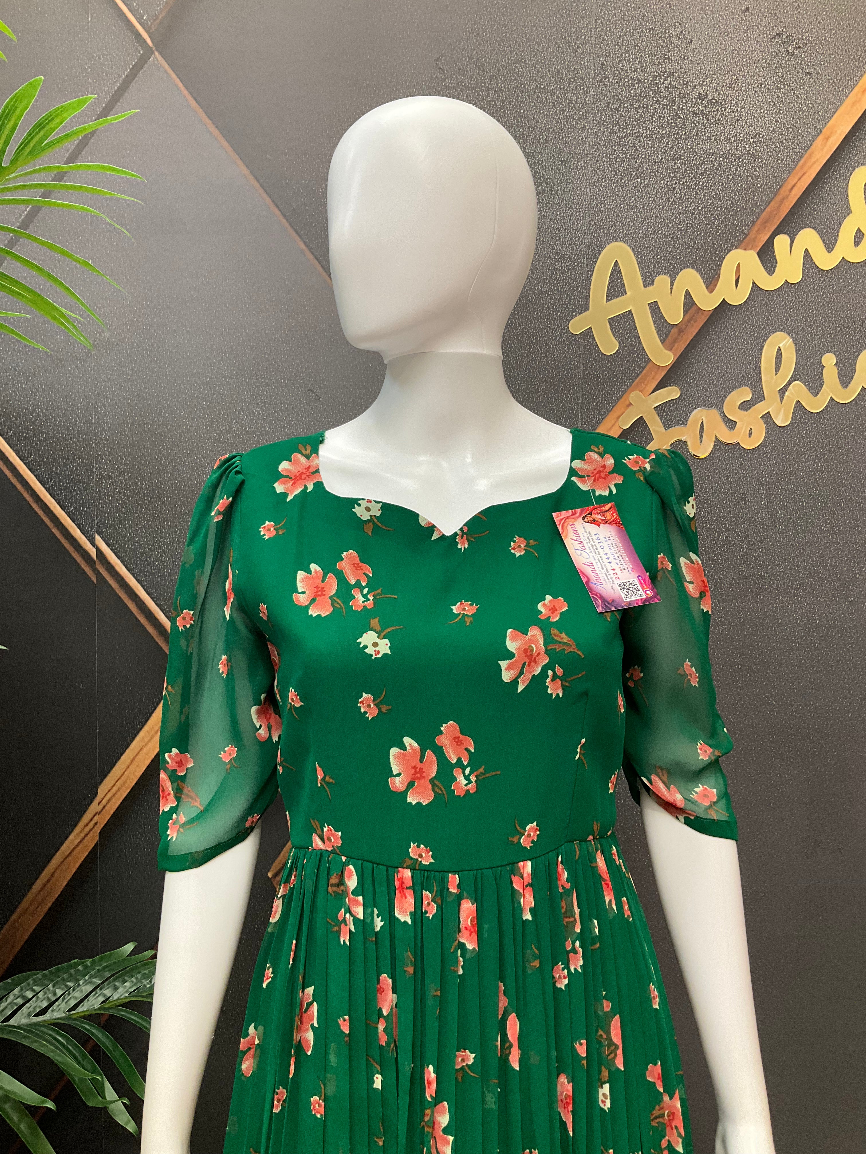 Teal Green Designer Gown - Premium Indian Anarkali Ethnic Frock