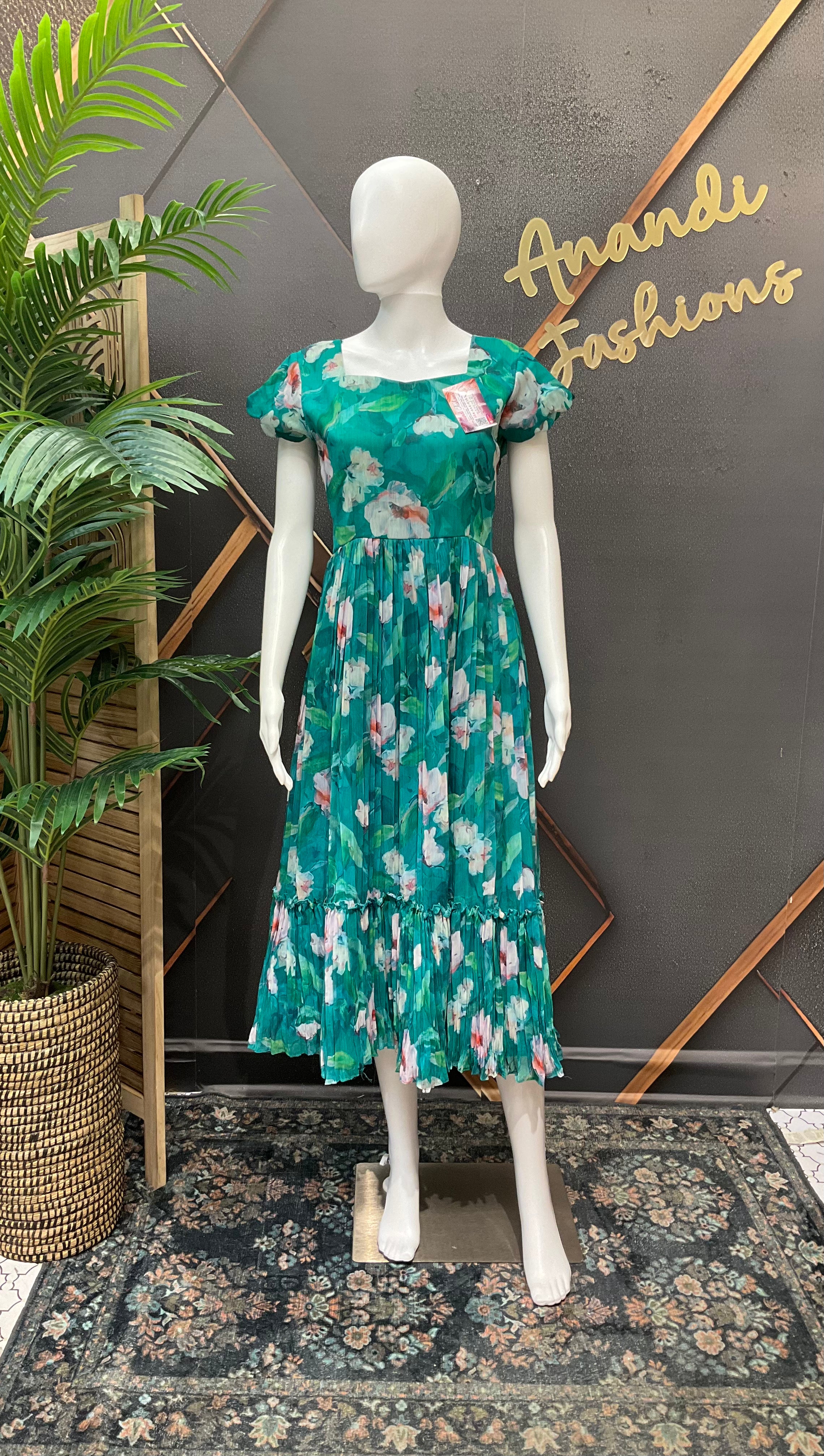 Green Designer Anarkali Gown - Designer Indian Ethnic Frock