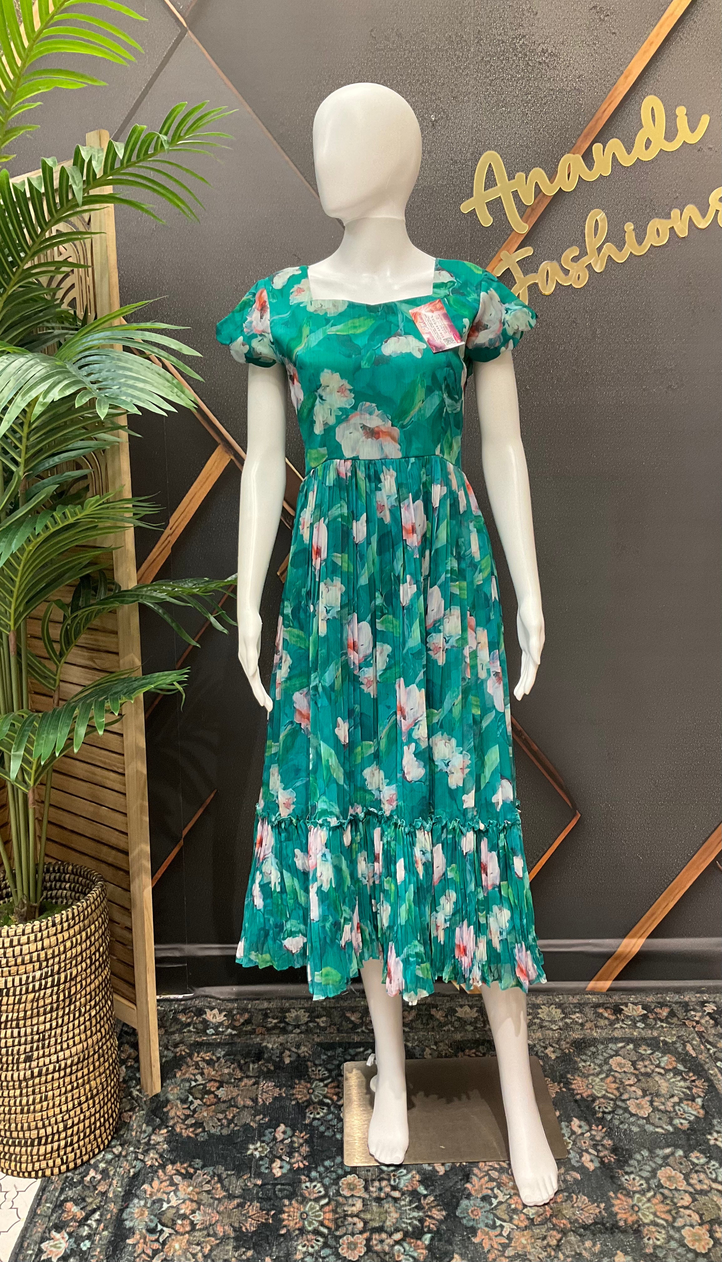 Green Designer Anarkali Gown - Designer Indian Ethnic Frock