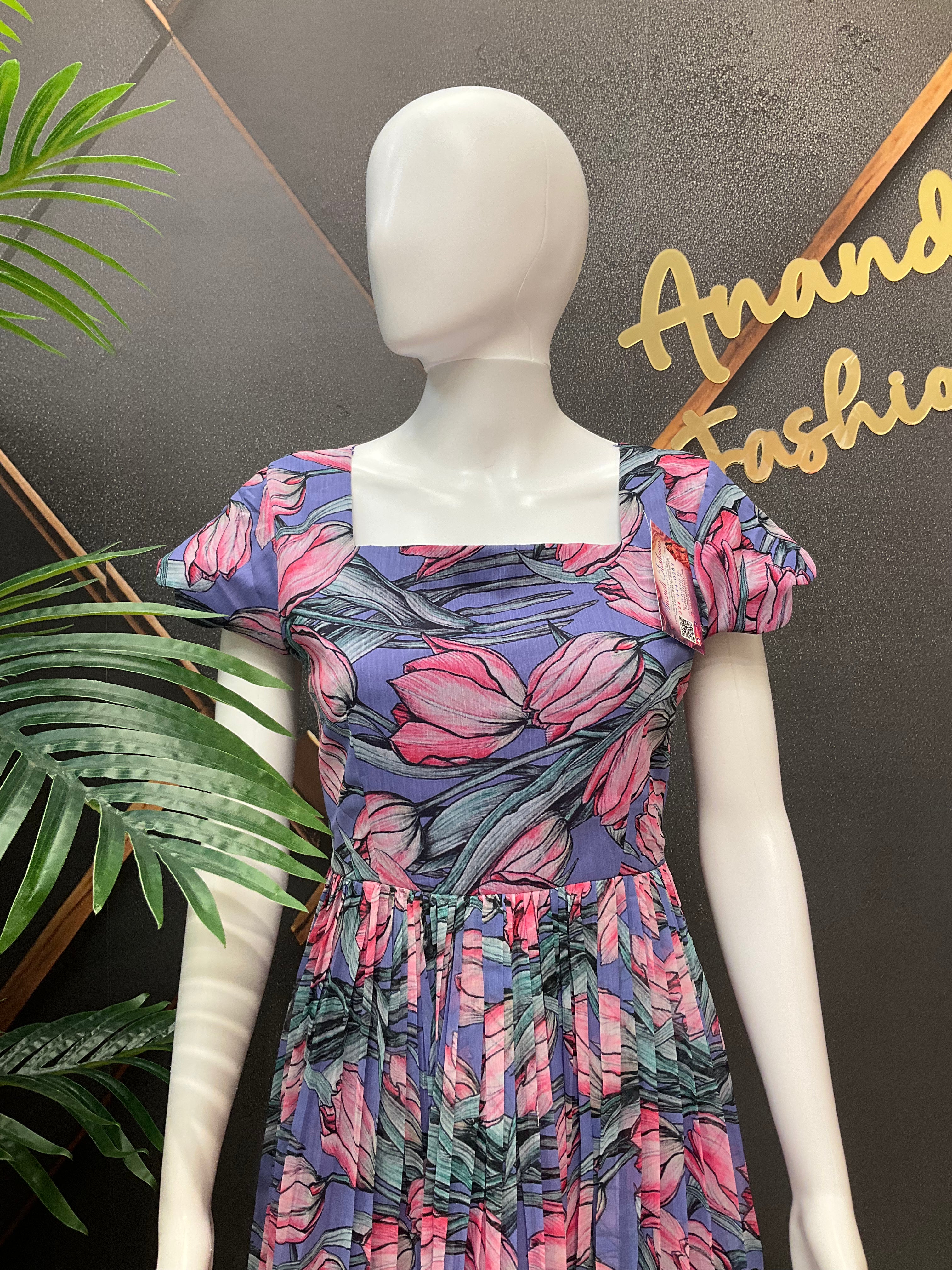 Violet Designer Gown - Elegant Indian Anarkali Ethnic Frock