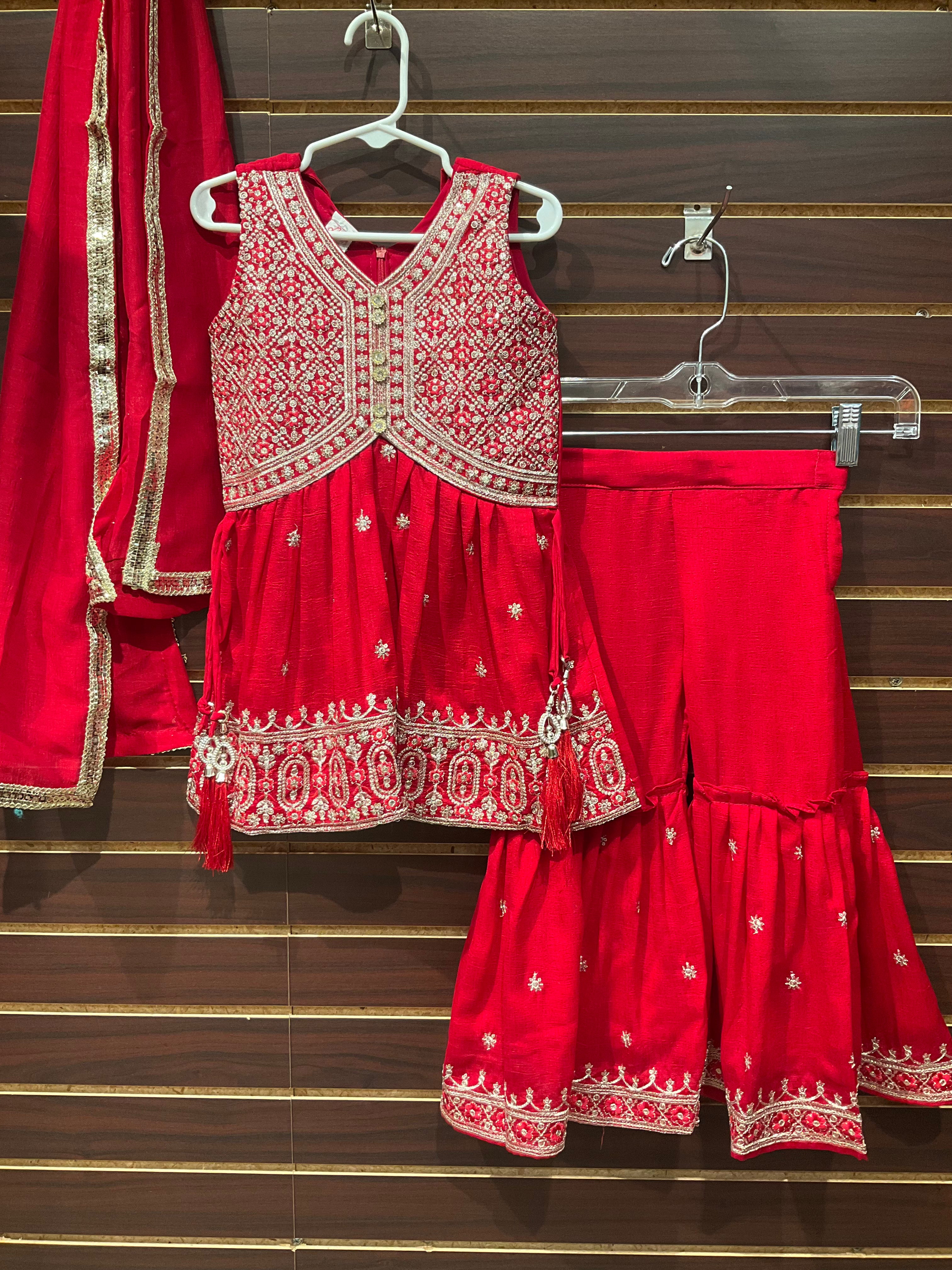Size 22-Red - Toddler Girl Sharara set