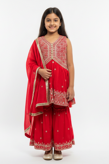 Size 22-Red - Toddler Girl Sharara set