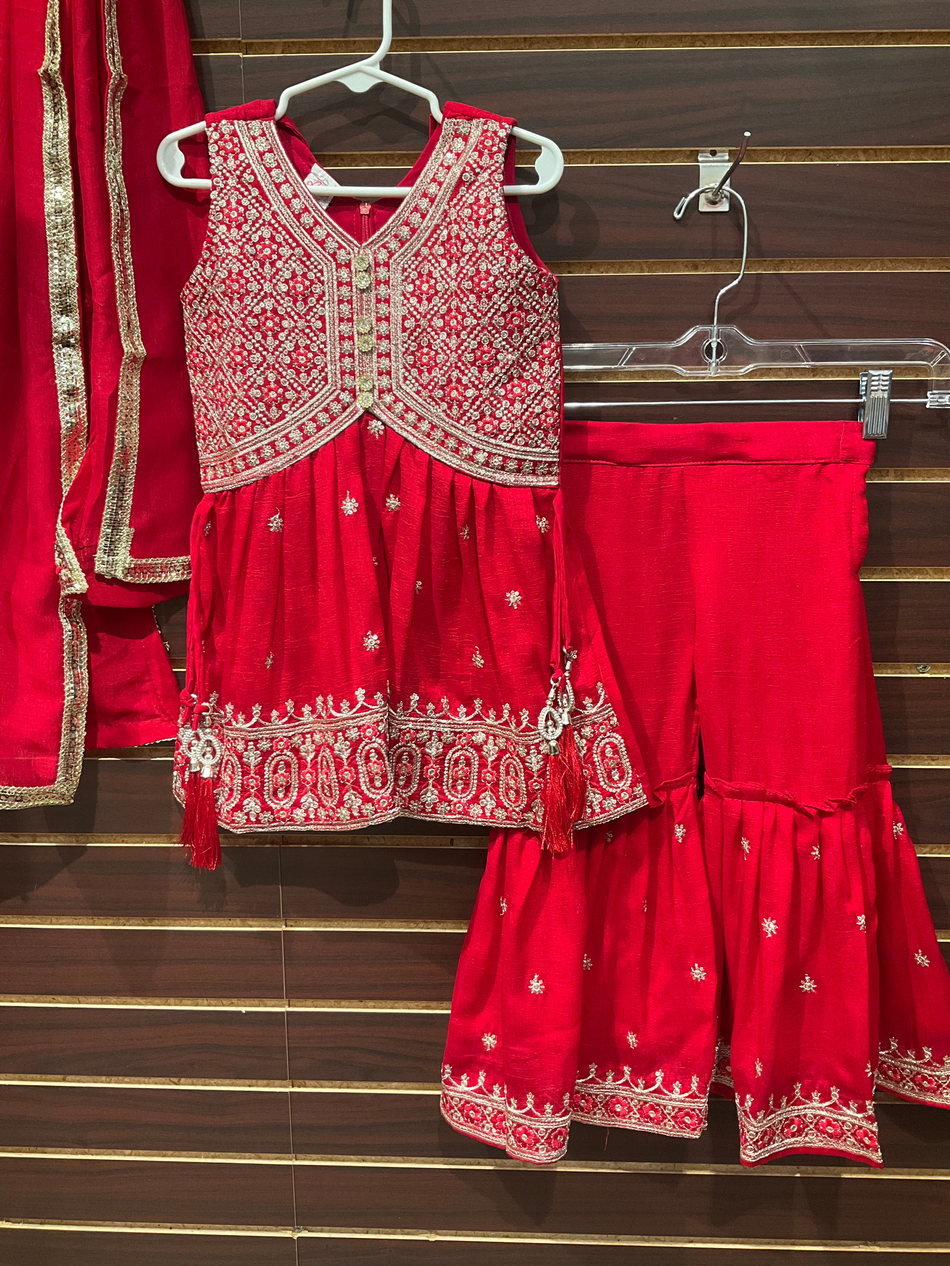 Size 22-Red - Toddler Girl Sharara set
